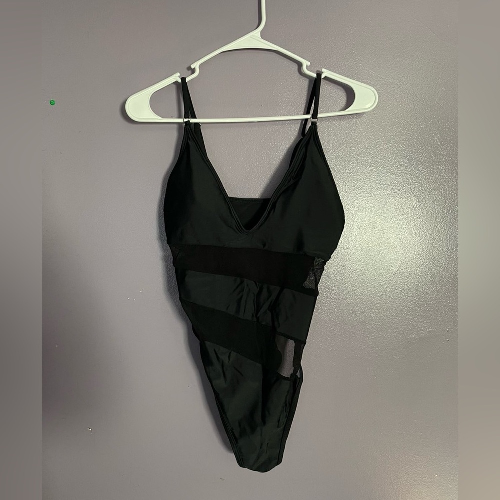 Black one piece swimsuit